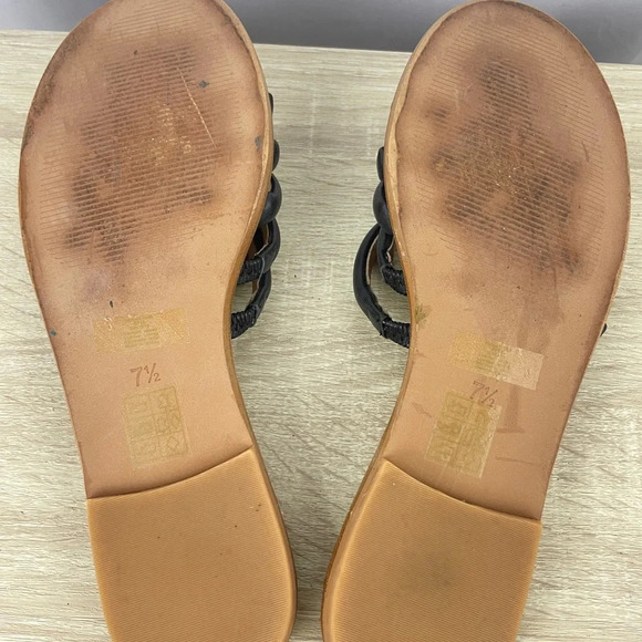 Madewell The Addie Black Leather Slide Sandals Size 7.5 - Picture 4 of 5